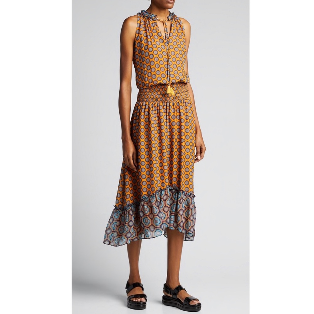 Ramy Brook Printed Keren Dress in Orange.